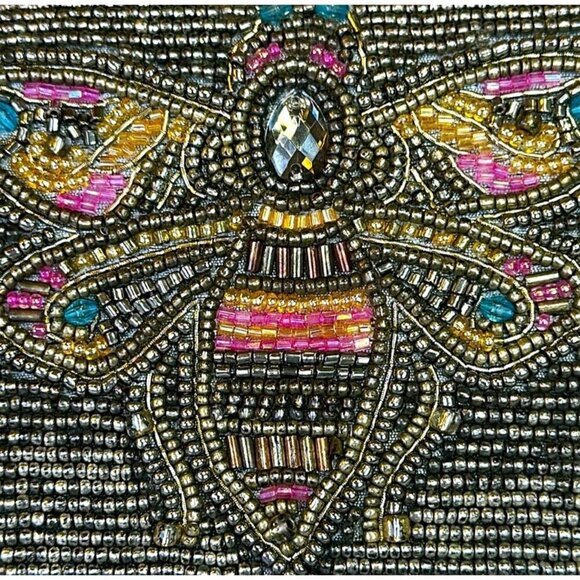 Mary Frances White Beaded Bow Clutch, Mini Elegant Formal Date Night - Picture 7 of 8